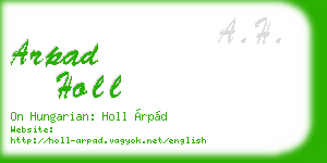arpad holl business card